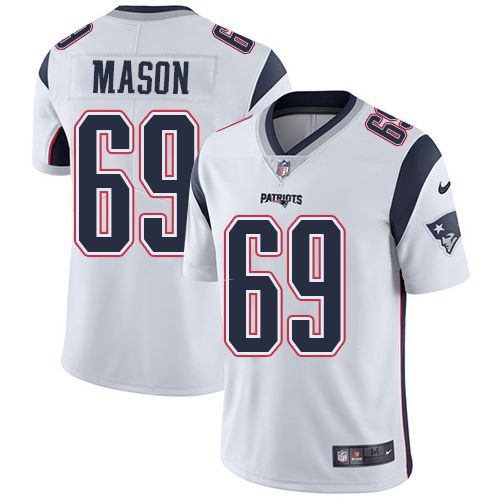 Men New England Patriots #69 Shaq Mason Nike White Vapor Limited NFL Jersey->new england patriots->NFL Jersey
